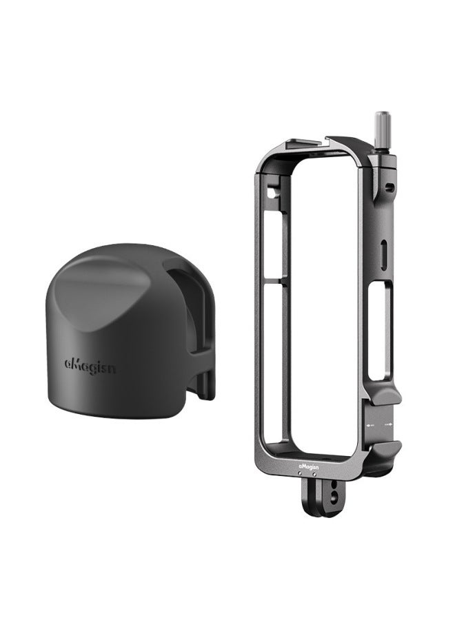 AMagisn Amai Insta360 X3 Metal Rabbit Cage 360X3 Protective Frame Accessories-Color:Rabbit Cage + Lens Cover  - Image 1