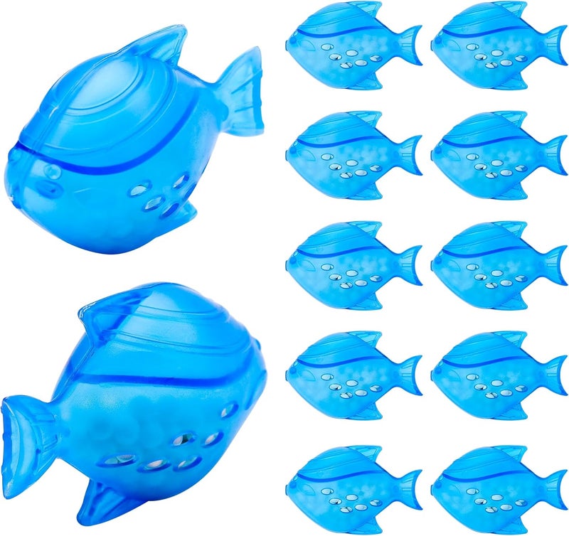 Funmit Humidifier Cleaning Fish, 12 Pack Humidifier Cleaner for Humidifiers and Fish Tanks, Purifies Water, Prevents Hard Water Build-Up, Reduces Scale, Blue - Image 1