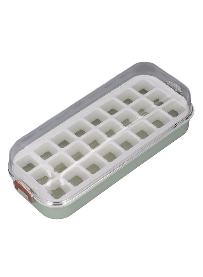 Ice Cube Tray with Bin and Lid Reusable Easy to Release Space Saving Clear Ice Maker for Home Refrigerator Light Green  - Image 4