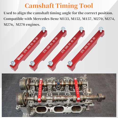 Yuesstloo مجموعة أدوات قفل توقيت محاذاة المحرك Yuesstloo مع 4 قطع من أدوات ضبط عمود الكامات، متوافقة مع مرسيدس بنز M157/M276/M278، مقبس عمود الكامات T60 و T100، مزيل حقن الوقود - Image 5
