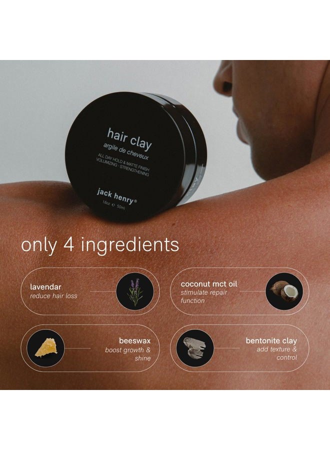 Jack Henry Hair Clay Styling Product, Add Thickness & Texture, 4 Ingredients, 1.6 oz - Image 2
