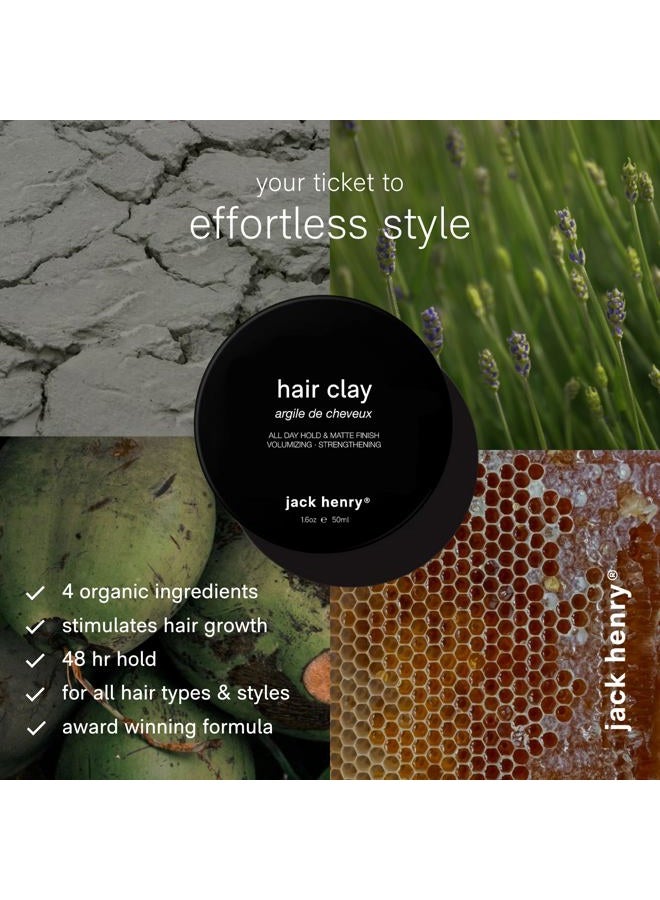 Jack Henry Hair Clay Styling Product, Add Thickness & Texture, 4 Ingredients, 1.6 oz - Image 3