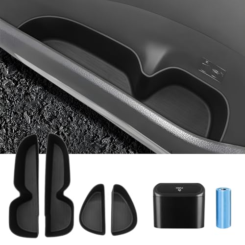 Canvcle Car Door Side Storage Box and Trash Can for 2023-2025 Toyota RAV4 Accessories Front Rear Door Insert Tray Organizer Door Slot Storage Protector Garbage Bin with Trash Bags 6PCS - Image 1