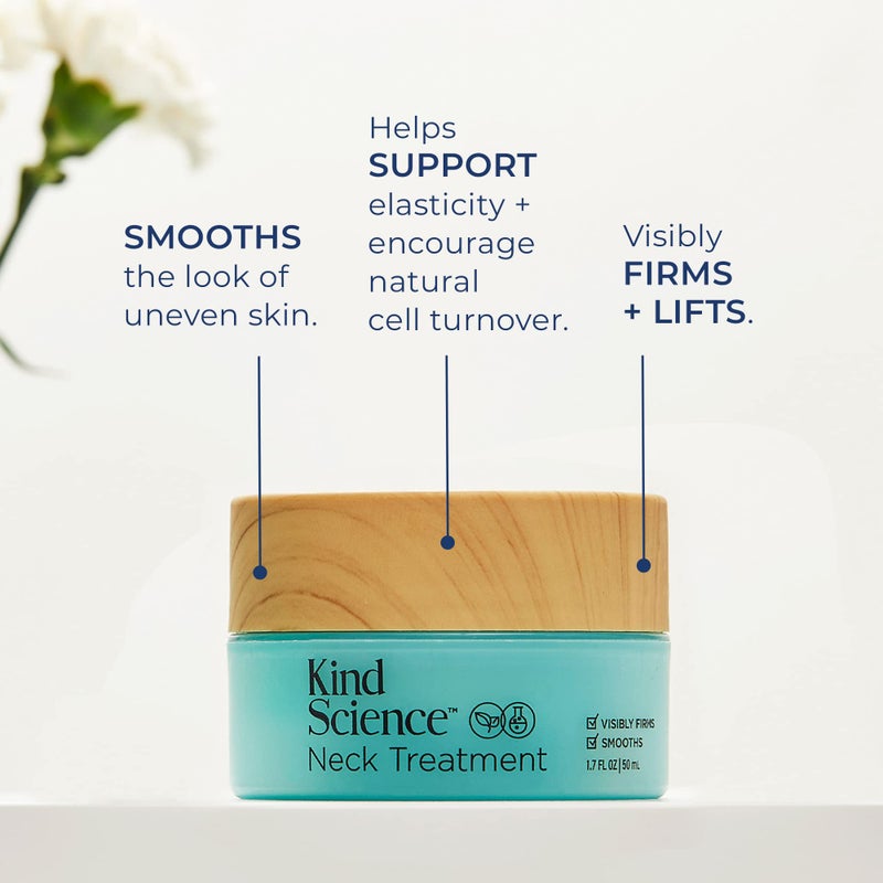 Kind Science Neck Treatment - Neck Cream Visibly Firms, Lifts & Supports Natural Cell Turnover for Anti Aging Firming and Tightening - Paraben, Dye & Fragrance Free, Cruelty Free, 1.7 oz - Image 2
