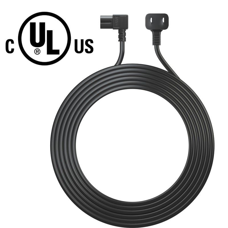 PWR+ Tv Power Cord 12Ft Cable for Samsung LG TCL Sony: 90 Degree Angled Apple Tv Insignia Sharp Toshiba JVC Hisense 4k 8k UHD Crystal Tizen Smart Roku Google Quantum Panasonic HDR LED QLED UL Listed - Image 4