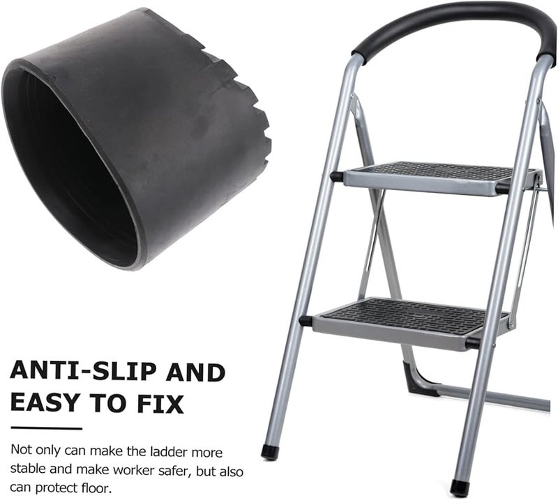 2Pcs Universal PVC Ladder Feet Covers Non Slip Anti Skid Leg Protectors Black - Image 5
