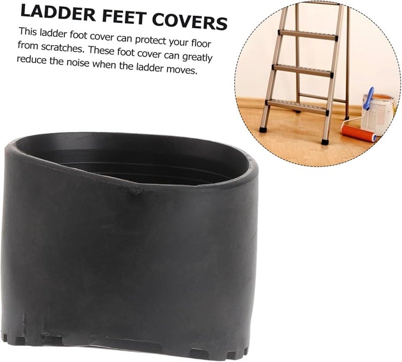 2Pcs Universal PVC Ladder Feet Covers Non Slip Anti Skid Leg Protectors Black - Image 4