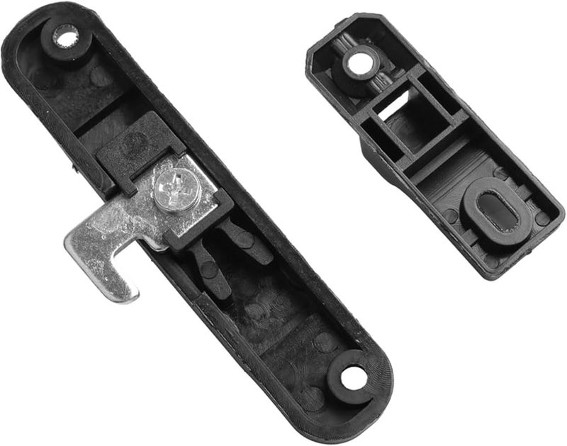 Black Aluminum Horizontal Sliding Window Lock Latch Hook With Screws 2 Sets - Image 5