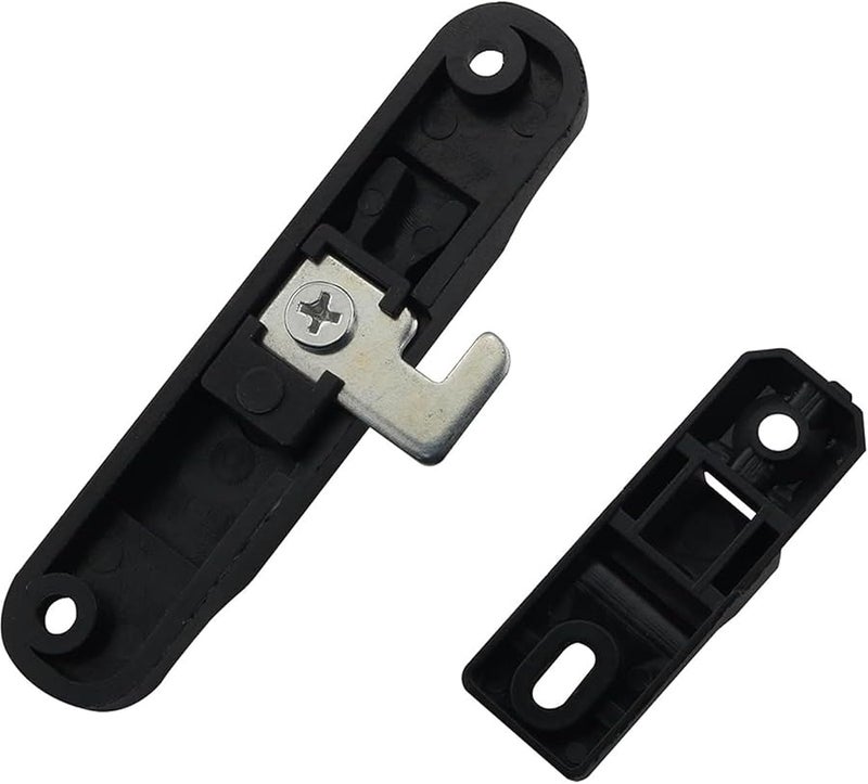 Black Aluminum Horizontal Sliding Window Lock Latch Hook With Screws 2 Sets - Image 2