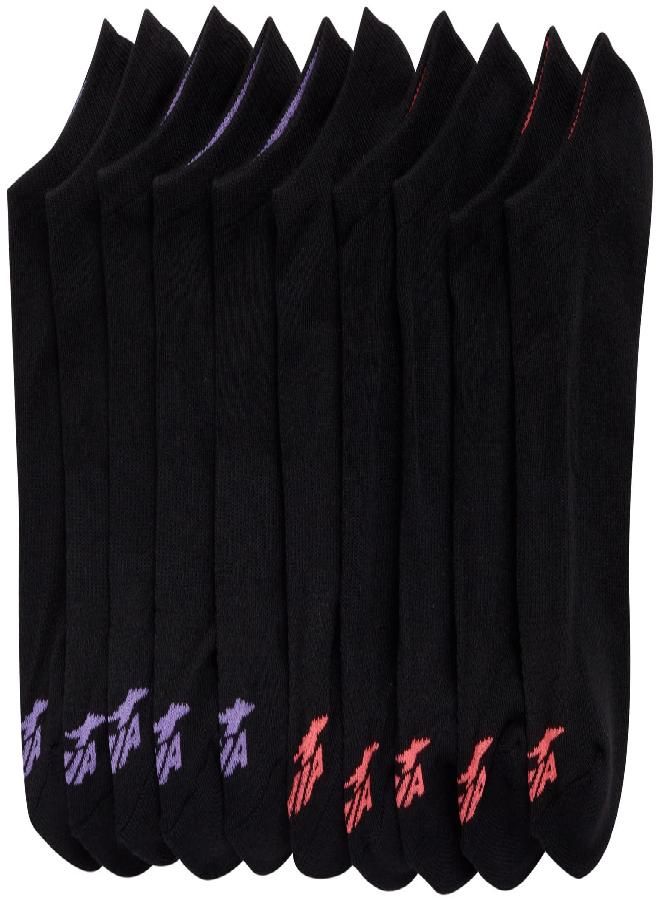 Avia Avia Women's Athletic Performance Cushioned No Show Solid Socks (10 Pack), Size 4-9, Black Logo - Image 2