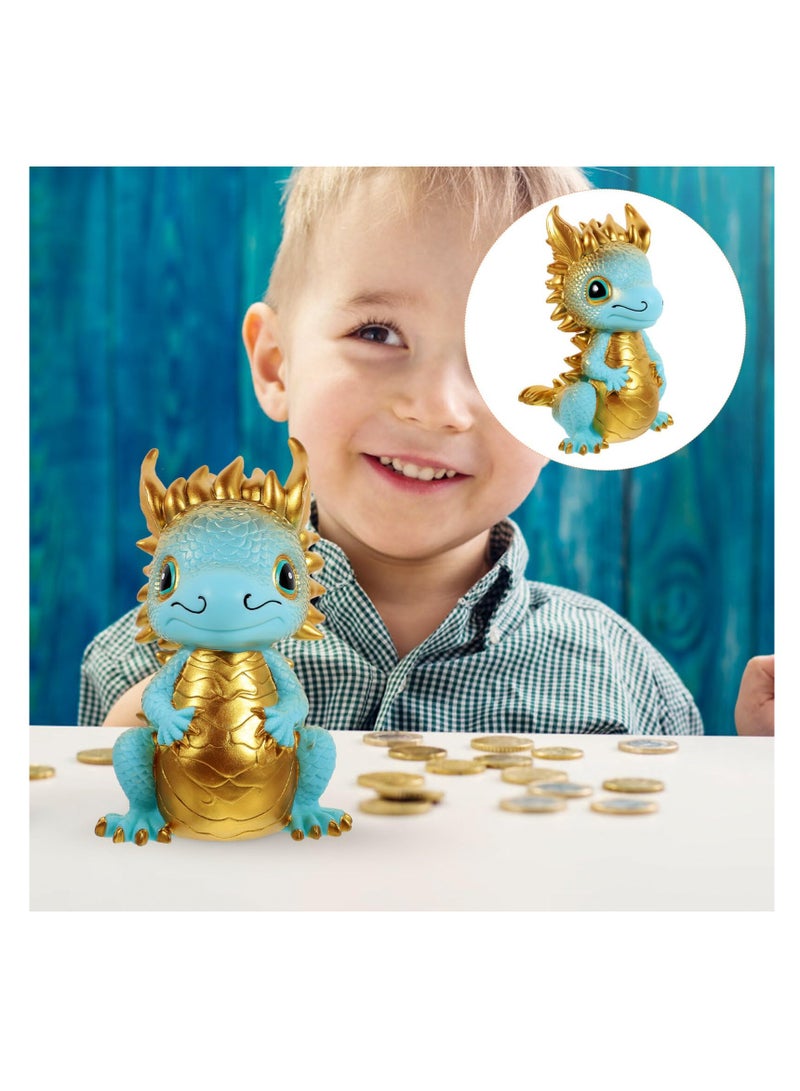 SYOSI Dragon Shaped Bank Unbreakable Coin Chinese New Year Zodiac Saving Jar Ancient Animal Collectible for Good Luck Prosperity Golden - Image 5