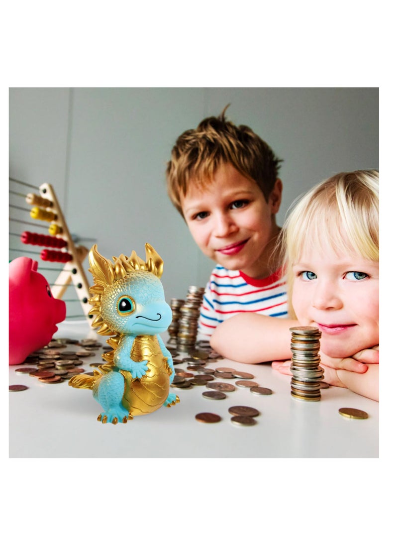 SYOSI Dragon Shaped Bank Unbreakable Coin Chinese New Year Zodiac Saving Jar Ancient Animal Collectible for Good Luck Prosperity Golden - Image 2
