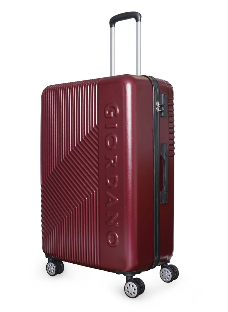 GIORDANO GIORDANO Logo Series Upgraded Luggage Set Maroon, 3 Piece ABS Hard Shell Lightweight Durable 4 Double Wheels Suitcase Trolley Bag With Secure 3 Digits Number Lock. (20/24/28 INCH )