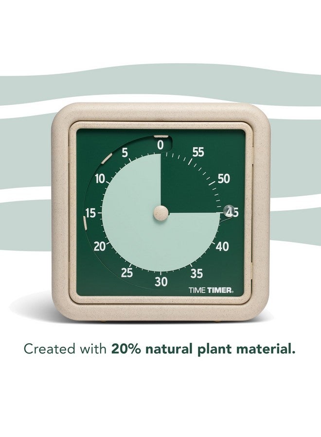 Time Timer تايم تايمر® ريترو 8 بوصة إصدار إيكو مؤقت بصري - ساعة عد تنازلي مكتبية 60 دقيقة مصنوعة من 20% على الأقل من المواد النباتية الطبيعية - أرض خضراء - Image 2