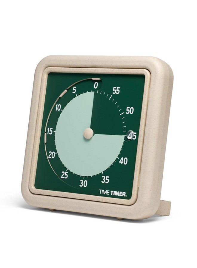 Time Timer تايم تايمر® ريترو 8 بوصة إصدار إيكو مؤقت بصري - ساعة عد تنازلي مكتبية 60 دقيقة مصنوعة من 20% على الأقل من المواد النباتية الطبيعية - أرض خضراء - Image 1
