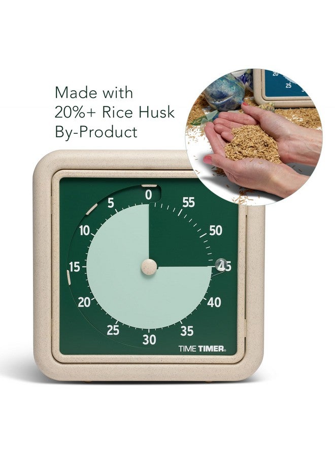 Time Timer تايم تايمر® ريترو 8 بوصة إصدار إيكو مؤقت بصري - ساعة عد تنازلي مكتبية 60 دقيقة مصنوعة من 20% على الأقل من المواد النباتية الطبيعية - أرض خضراء - Image 5