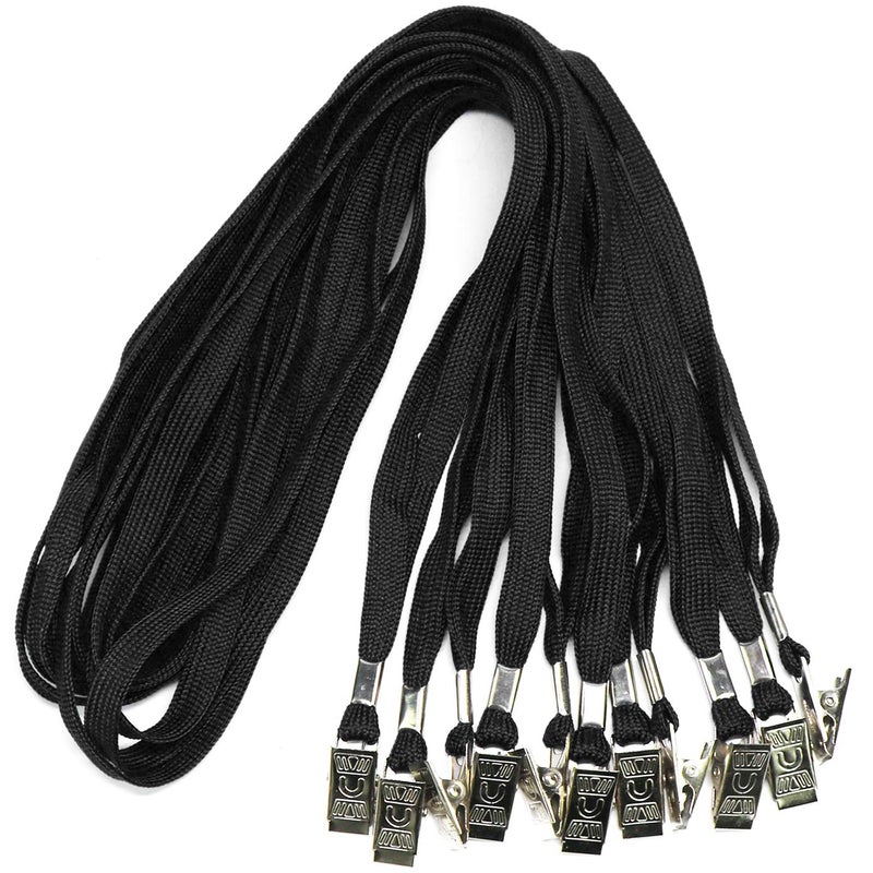 Badge Lanyards Neck Bulk Cruise Lanyards Black Lanyard with Clip for ID Card Name Tags Badge Holders Black 100 Pack