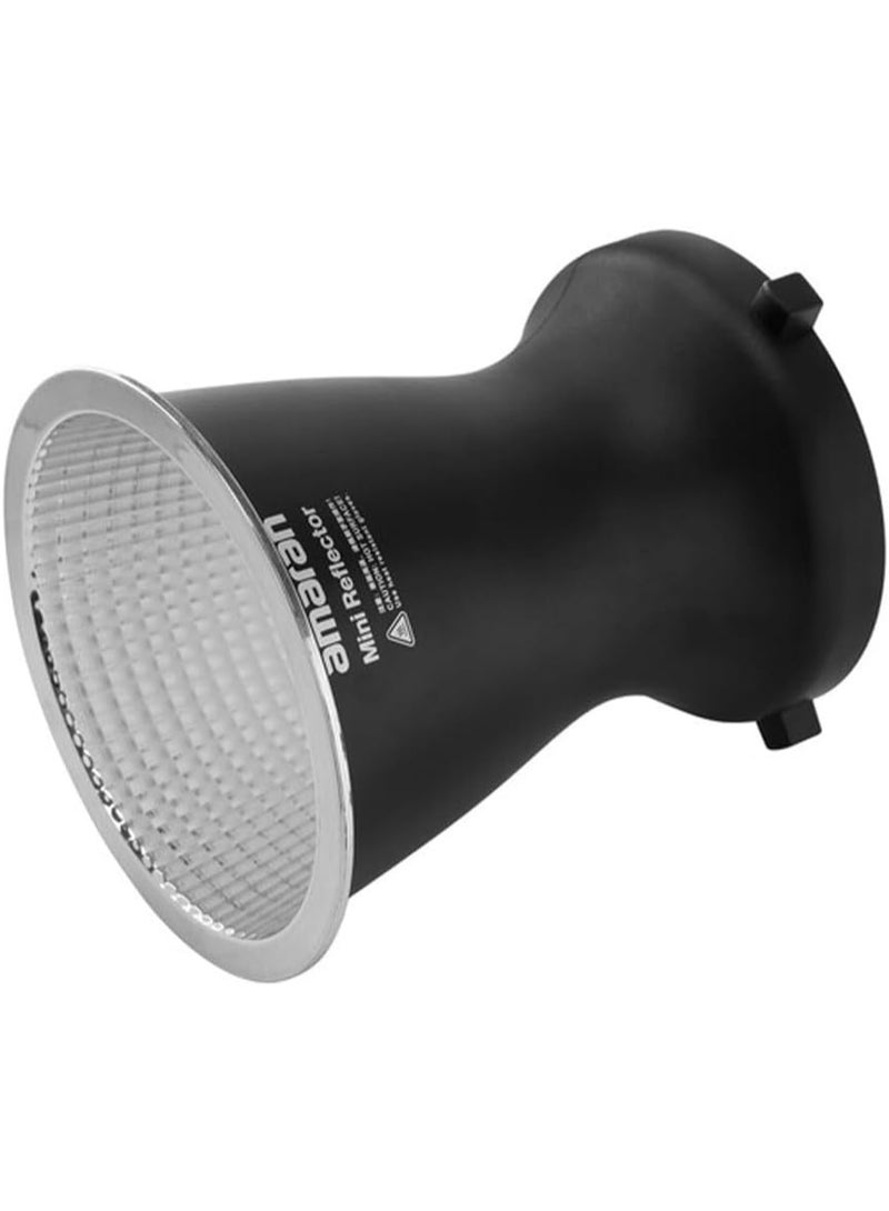 AMARAN Aputure Amaran Mini Reflector For Ray 60C & 120C – 25° Focused Beam, Parabolic Faceted Silver Interior, Up To 5x Output Boost, 5.7" Bowens Mount, Tool-Less Attachment, Portable Studio Light Modifier - Image 3