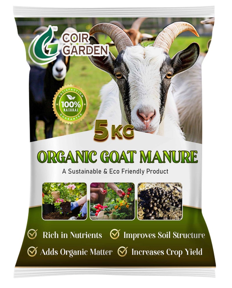 COIR GARDEN - Goat Manure for Home Gardening - Organic Fertilizer - Natural Soil Fertilizer for Flowering Plants - 5 KG - Image 1