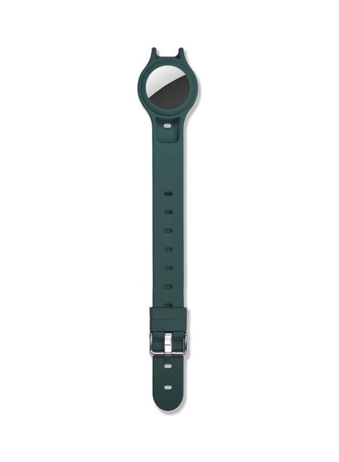 Anti-Scratch Shockproof Silicone Pet Collar Protective Cover Case For Apple AirTag Green - Image 1
