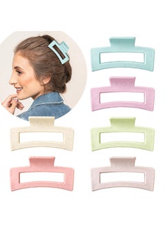 Whaline 6 Pack Macaroon Color Hair Claw Clips Strong Hold Rectangle Hair Claw EcoFriendly Hair Jaw Clamp NonSlip Matte Jumbo Hair Styling Accessories for Women Girls Thin Thick Hair