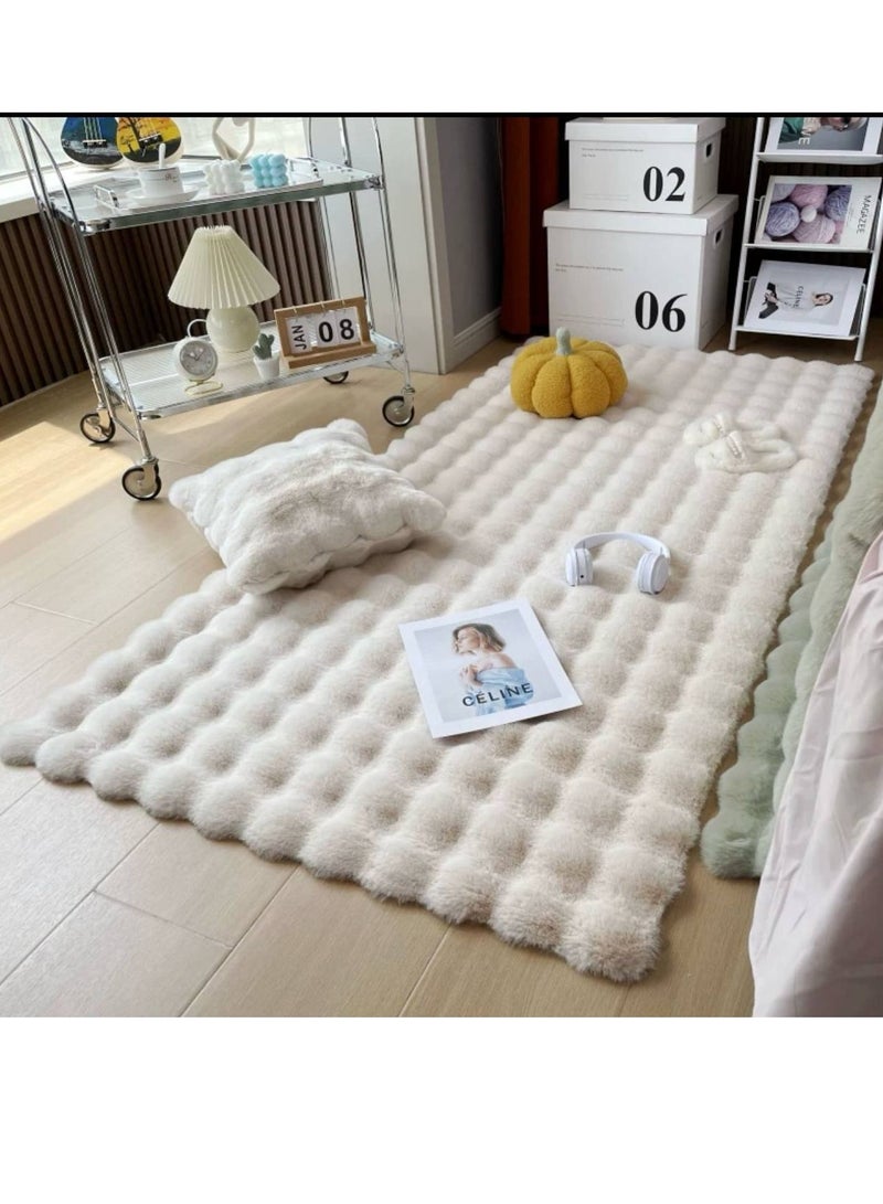 Luxury Bobble Velvet Floor Rug – 180×60cm Soft Plush Bedside Carpet for Bedroom, Living Room, or Dorm – Non-Slip, soft & Stylish