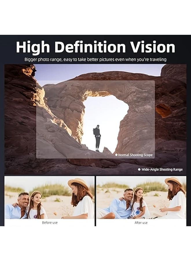 عدسة واسعة الزاوية سوداء للكاميرات الحركية، إطار من سبائك الألومنيوم 112 درجة، زجاج بصري - Image 5