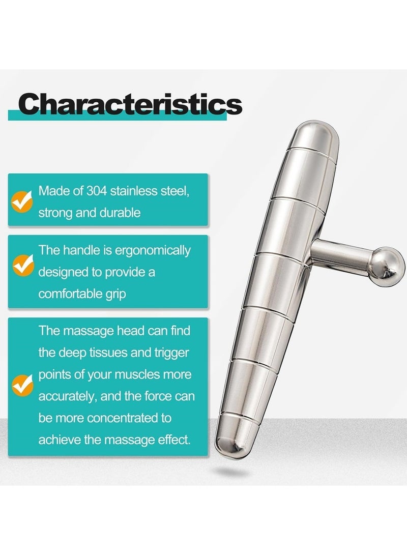 general T-Bar Stainless Steel Manual Deep Tissue Massage Tool Target Trigger Points Massage for Pain Relief and Full-Body Fascial Relaxation  - Image 3