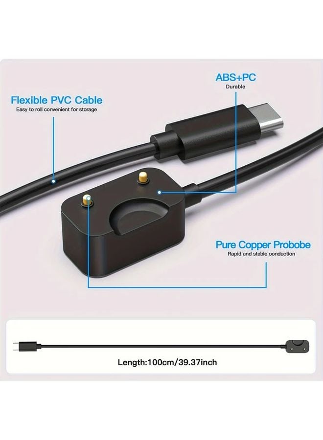 كابل شاحن Galaxy Fit 3 حوض شحن مغناطيسي USB C 39 37 بوصة أسود - Image 3