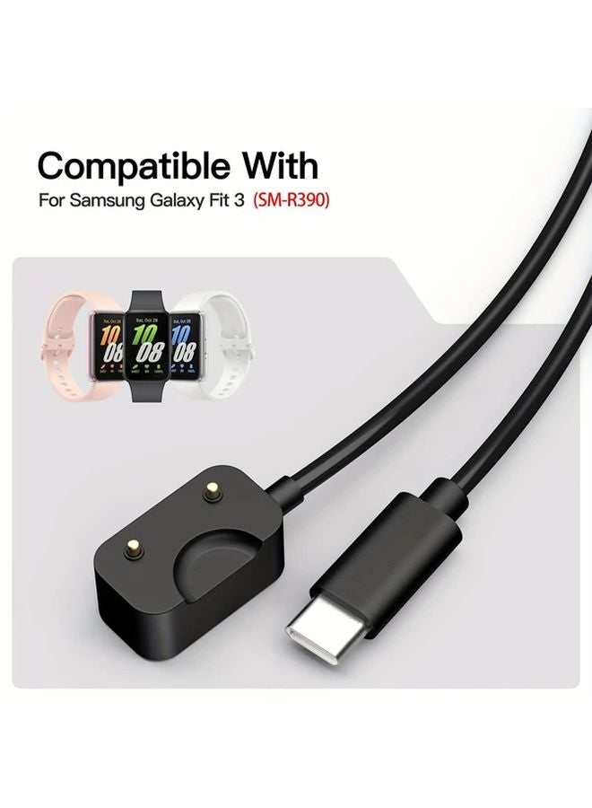 كابل شاحن Galaxy Fit 3 حوض شحن مغناطيسي USB C 39 37 بوصة أسود - Image 5