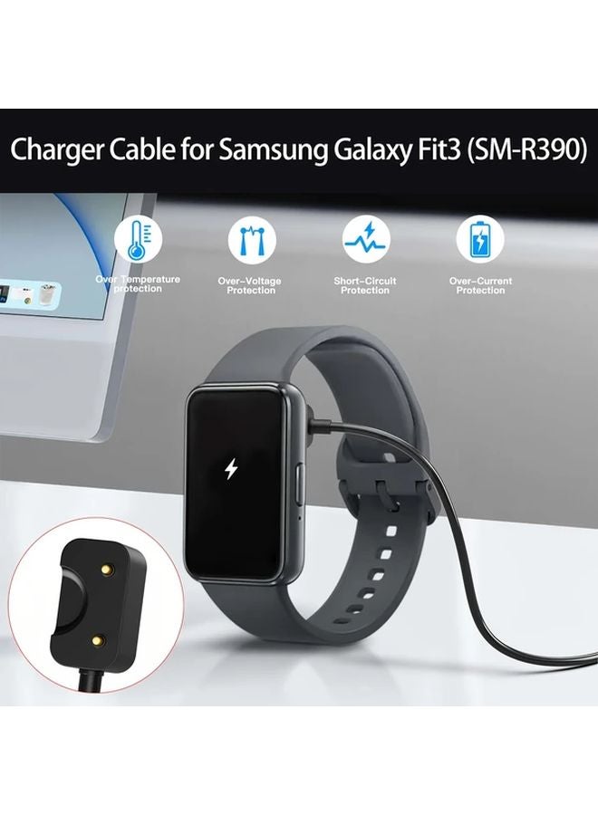 كابل شاحن Galaxy Fit 3 حوض شحن مغناطيسي USB C 39 37 بوصة أسود - Image 2