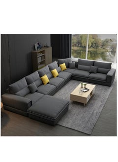 Comfynest Comfynest Modern U Shape Sofa Set 7 Seater For Your Living Room (Dark Grey)  - Image 1