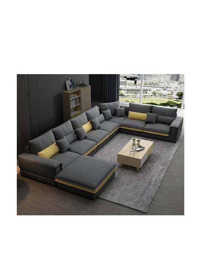Comfynest Comfynest Modern U Shape Sofa Set 7 Seater For Your Living Room (Dark Grey)  - Image 2