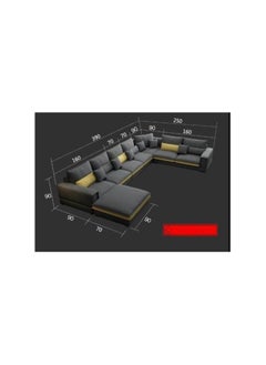 Comfynest Comfynest Modern U Shape Sofa Set 7 Seater For Your Living Room (Dark Grey)  - Image 4