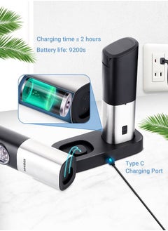 INKBIRD INKBIRD Gravity Salt and Pepper Mill Electric Set of 2 Rechargeable Pepper Mill Electric with Double Charging Station White LED Light Adjustable Thickness Free Battery  - Image 4