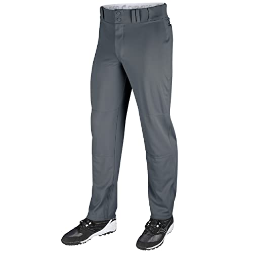 CHAMPRO Boys Open-Bottom Loose-Fit Baseball Pant with Adjustable Inseam and Reinforced Sliding Areas , Graphite, X-Large - Image 1
