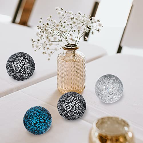 Kunjocy 6 Pieces Decorative Glass Balls 2.4" Small Mosaic Sphere Decorative Orbs Centerpiece Balls for Bowls, Vases, Dining Table Decor, Diameter 2.4 Inches (B, 6) - Image 4