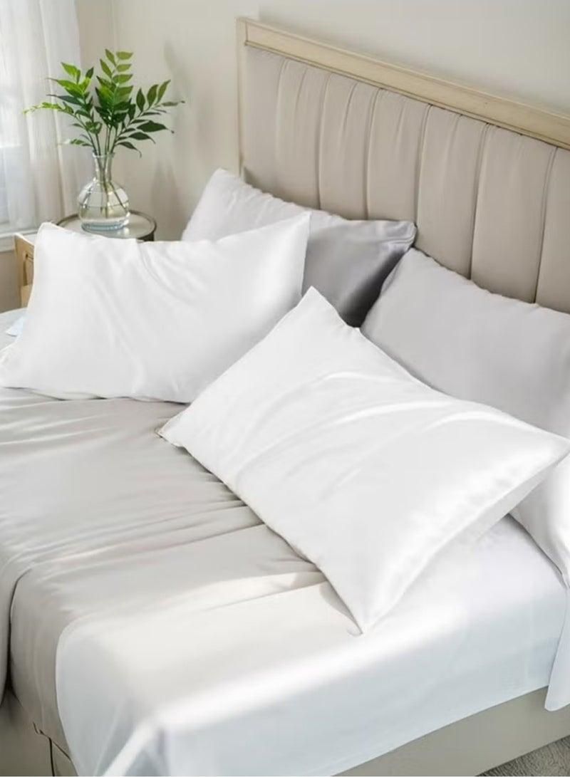 جين فان ل أنا غطاء وسادة من الساتان، عبوة من قطعتين، مقاس 20 بوصة × 29 بوصة، غطاء وسادة من الساتان الحريري للشعر والبشرة، مقاس كوين مع إغلاق مغلف (51 × 76 سم) - Image 3