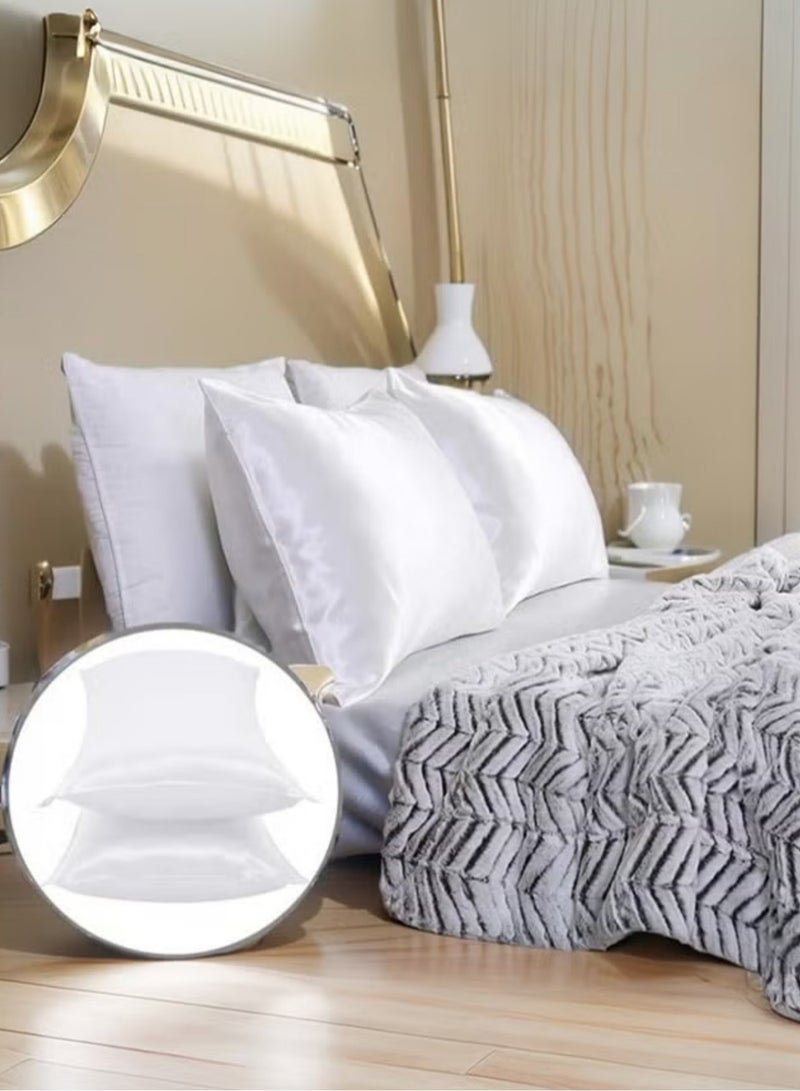 جين فان ل أنا غطاء وسادة من الساتان، عبوة من قطعتين، مقاس 20 بوصة × 29 بوصة، غطاء وسادة من الساتان الحريري للشعر والبشرة، مقاس كوين مع إغلاق مغلف (51 × 76 سم) - Image 4