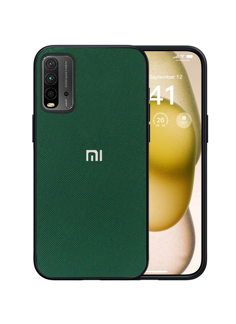 متوافق مع حافظة Xiaomi Redmi 9T/Poco M3 بطبقة مزدوجة وغطاء واقٍ للهاتف الخلوي عالي التحمل مقاوم للصدمات ومتين مع نسيج مانع للانزلاق - أخضر