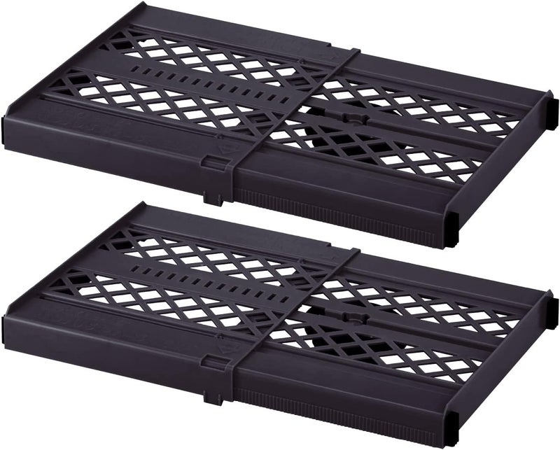 LockerMate AdjustAShelf Locker Shelf Extends to Fit Your Locker Easy to Use Perfect for School Office Gym Black 2Pack - Image 1