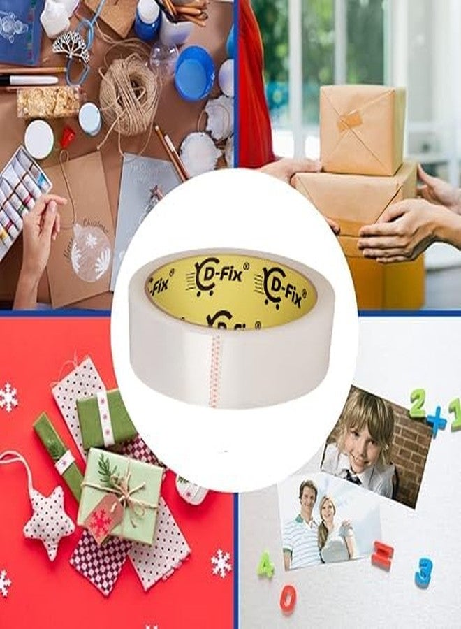D-Fix شريط لاصق شفاف ذاتي اللصق من دي-فيكس®، لفتان في العبوة، طوله 65 مترًا، وعرضه 24 مم / 1 بوصة، مصنوع من مادة BOPP، مناسب لتغليف صناديق التجارة الإلكترونية، والاستخدام المكتبي والمنزلي. - Image 5