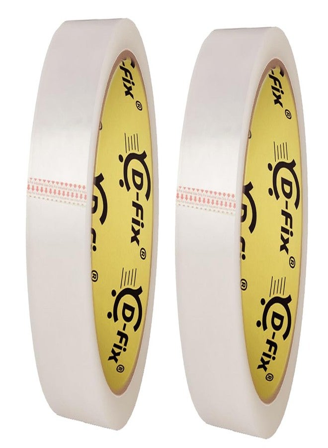 D-Fix شريط لاصق شفاف ذاتي اللصق من دي-فيكس®، لفتان في العبوة، طوله 65 مترًا، وعرضه 24 مم / 1 بوصة، مصنوع من مادة BOPP، مناسب لتغليف صناديق التجارة الإلكترونية، والاستخدام المكتبي والمنزلي. - Image 1