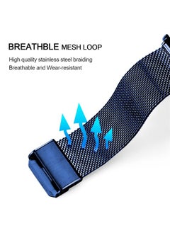 DEALELE Strap Compatible with iWatch 38mm 40mm 41mm, Stainless Steel Metal Mesh Replacement Bands for Apple Watch Series 7 / SE / 6/5 / 4/3 Women Men, Blue  - Image 4
