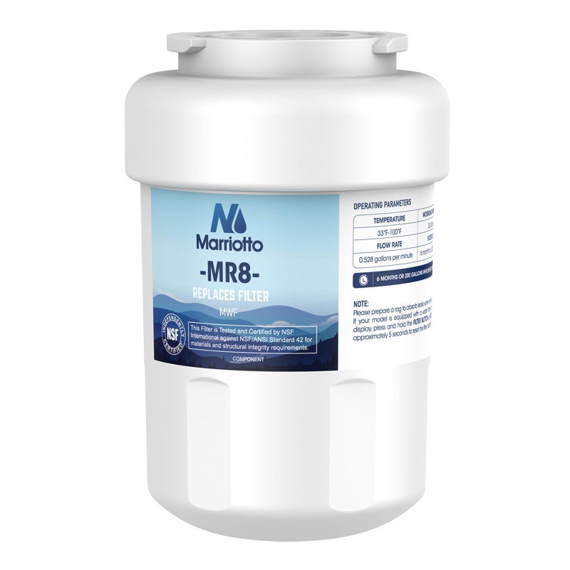 Marriotto Smart Water Filters For Refrigerators Nsf 42 Certified Cartridges Compatible With Mwf Mwfa Mwfp Gwf Gwfa 46-9991 Hdx Fmg-1 Wfc1201 1 Pack - Image 1