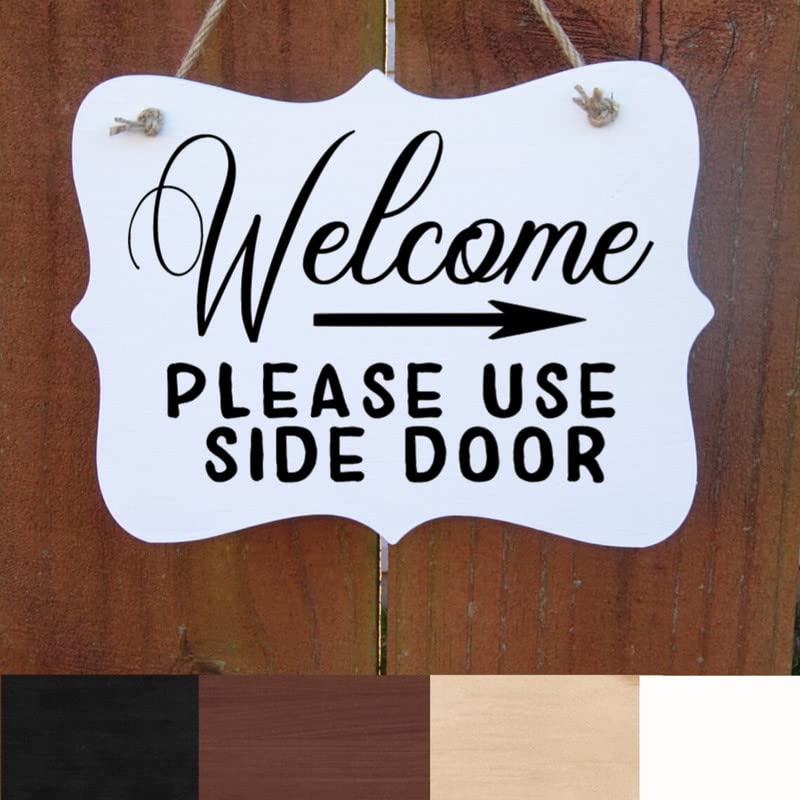 Rustic Farmhouse Welcome Sign  Front  Rear Door 8x12 Inch Wood Plaque