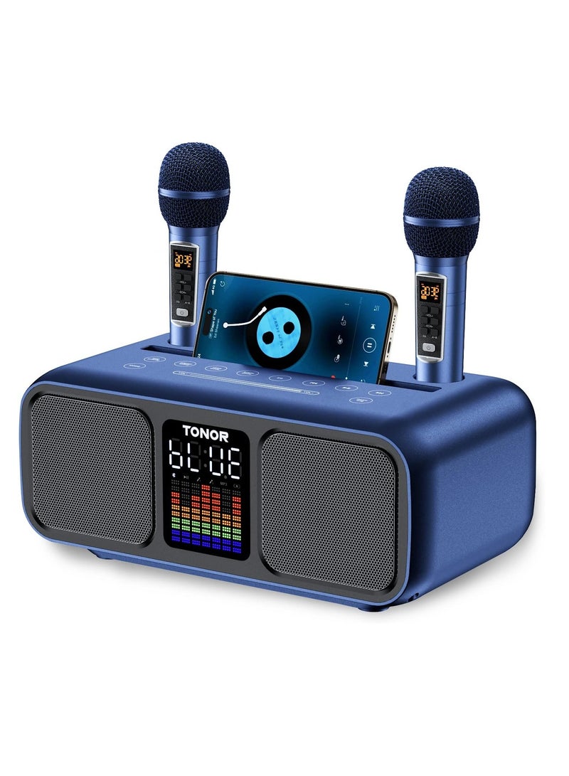 Smart Berry Karaoke Machine with Large Bluetooth Speaker & 2 Wireless Microphones – Powerful PA System for Home & Outdoor Parties, Weddings, Picnics – LED Lights, USB/TF/AUX Compatibility – Works with Android, iPad, TV, PC (K9) - Image 1