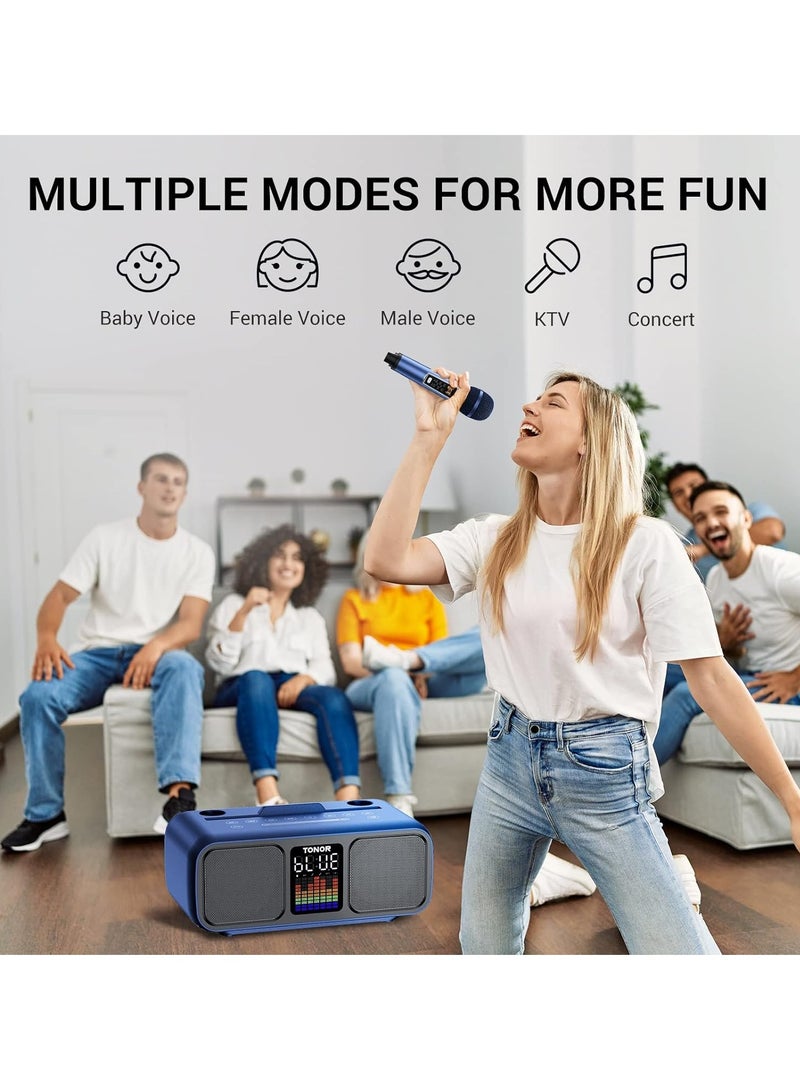 Smart Berry Karaoke Machine with Large Bluetooth Speaker & 2 Wireless Microphones – Powerful PA System for Home & Outdoor Parties, Weddings, Picnics – LED Lights, USB/TF/AUX Compatibility – Works with Android, iPad, TV, PC (K9) - Image 2