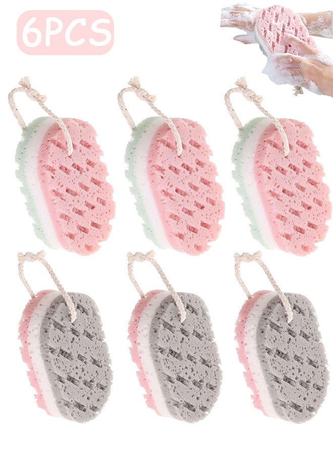 Quantum 6 PCS Bath Sponge, Deep Cleansing loofah Bath Sponge Body Scrubber, Shower Loofah Sponge for Dead Skin Removal - Image 1