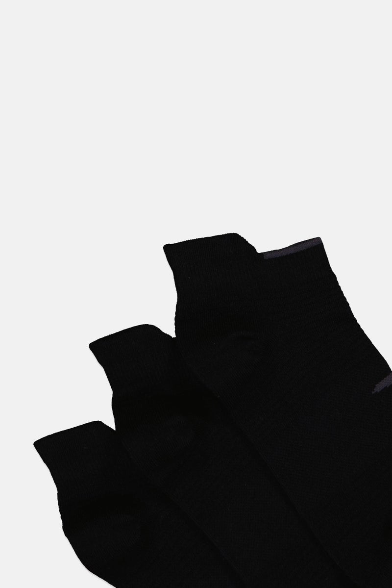 ANTA Kids Boy 3 Pairs Brand Logo Crew Socks, Black - Image 2